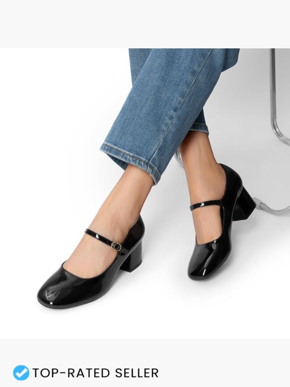 Women's Mary Jane Shoes Chunky Block Heels Round Toe Vintage Dress Pumps - Picture 2 of 7